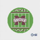 Mississippi State Football Field Round 18 Mesh Needlepoint Canvas, 4" Diameter-1