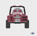 Mississippi State Bulldogs Jeep Needlepoint Canvas 4" 18 Mesh-1