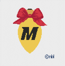 Missouri Tigers Christmas Bow Light Bulb 18 Mesh Needlepoint Canvas, 3x5-1