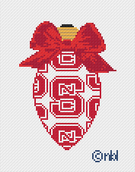 NC State On Repeat Bow Light Bulb 18 Mesh Needlepoint Canvas, 3x4.75