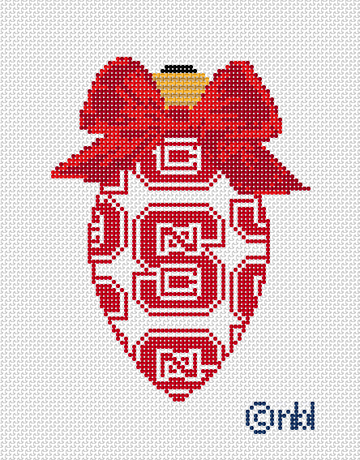 NC State On Repeat Bow Light Bulb 18 Mesh Needlepoint Canvas, 3x4.75