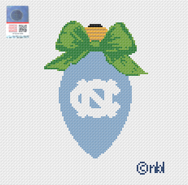 North Carolina Christmas Bow Light Bulb Green