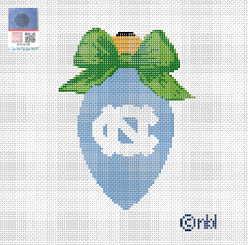 North Carolina Christmas Bow Light Bulb Green