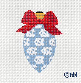 North Carolina On Repeat Bow Light Bulb 18 Mesh Needlepoint Canvas, 3x4.75