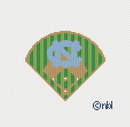 North Carolina Baseball Diamond Needlepoint Canvas 18 Mesh 4"-1