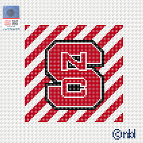 North Carolina State Stripe Needlepoint Canvas