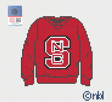 NC State Sweatshirt Needlepoint Canvas