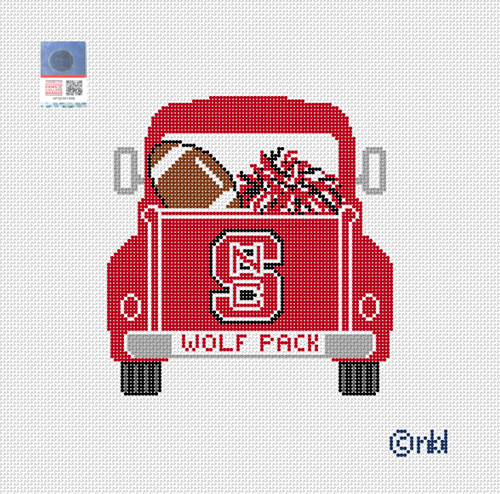 North Carolina State Vintage Truck 18 Mesh Needlepoint Canvas, 5x5