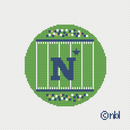 NAVY Football Field Round 18 Mesh Needlepoint Canvas, 4" Diameter-1