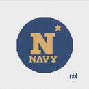 US Naval Academy Logo Round Needlepoint Canvas, 4-inch, 18 Mesh-1