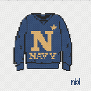 Navy Sweatshirt Needlepoint Canvas, Approx. 3 x 3 in., 18 Mesh-1
