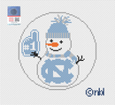 North Carolina Snowman 4 inch round-1
