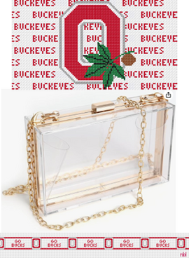 Ohio State Purse Insert And Strap - Needlepoint by Laura