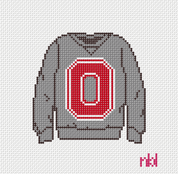 Ohio State Sweatshirt Needlepoint Canvas - Needlepoint by Laura