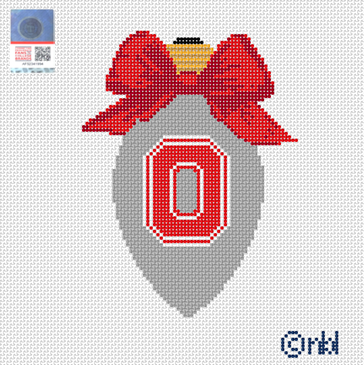 Ohio State Christmas Bow Light Bulb Red