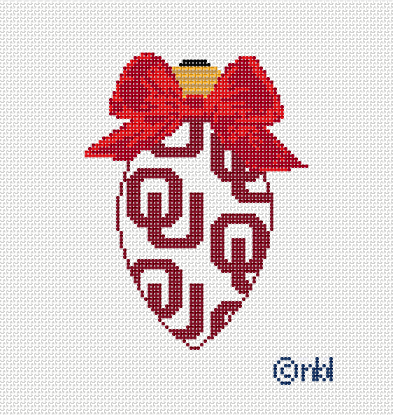 Oklahoma On Repeat Bow Light Bulb 18 Mesh Needlepoint Canvas, 3x4.75