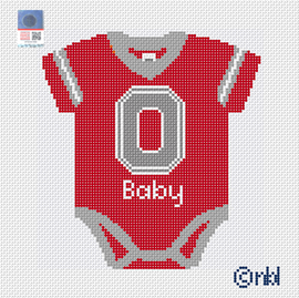 Ohio State Baby Onesie Needlepoint Canvas