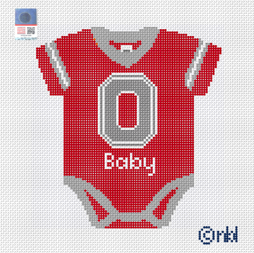 Ohio State Baby Onesie Needlepoint Canvas