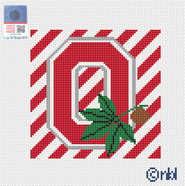 Ohio State Stripe Needlepoint Canvas