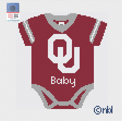 Oklahoma Baby Onesie Needlepoint Canvas