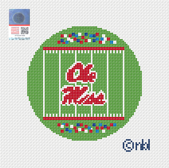 Ole Miss Football Field Round Canvas