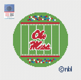 Ole Miss Football Field Round Canvas