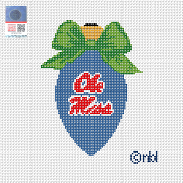 Ole Miss Christmas Bow Light Bulb Greem