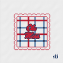 Ole Miss Scalloped edge needlepoint canvas 4.5 on 18 mesh-1