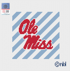 Ole Miss Stripe Needlepoint Canvas