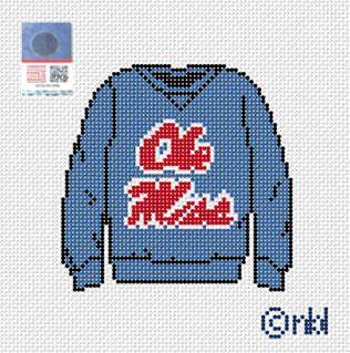 Ole Miss Sweatshirt Needlepoint Canvas