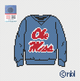 Ole Miss Sweatshirt Needlepoint Canvas