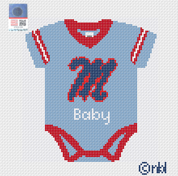 Ole Miss Baby Onesie Needlepoint Canvas
