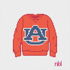 Auburn Sweatshirt Needlepoint Canvas - Needlepoint by Laura