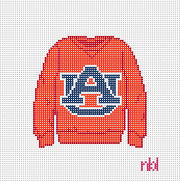 Auburn Sweatshirt Needlepoint Canvas - Needlepoint by Laura