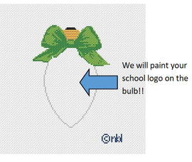 Custom Christmas Bow Light Bulb Green