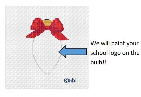 Custom Christmas Bow Light Bulb Red