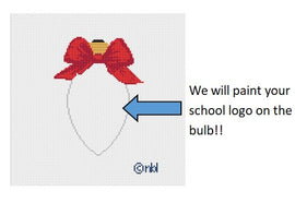 Custom Christmas Bow Light Bulb Red