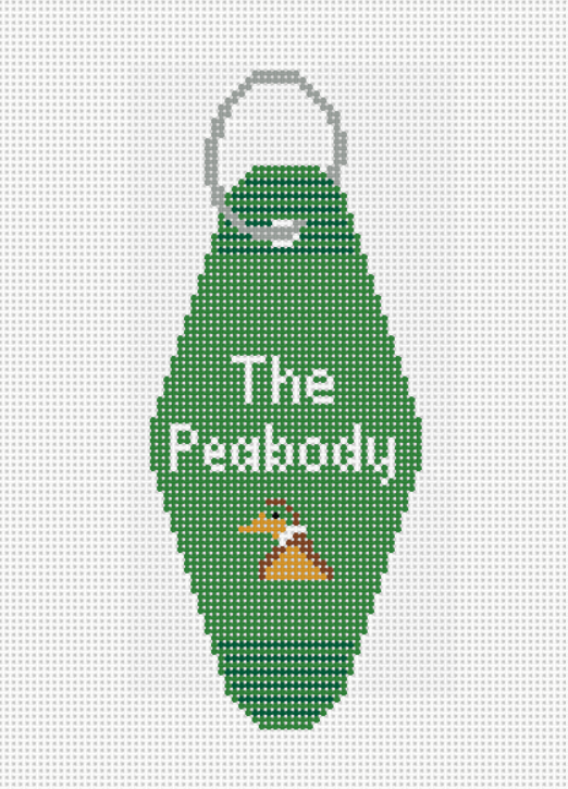 Peabody Vintage Hotel Key Canvas - Needlepoint by Laura
