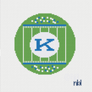 Kentucky Football Field Round Power K  18 Mesh Needlepoint Canvas, 4" Diameter-1