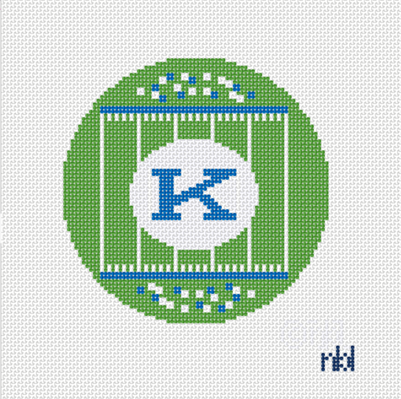 Kentucky Football Field Round Power K  18 Mesh Needlepoint Canvas, 4" Diameter