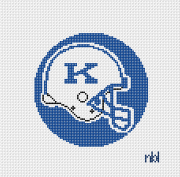 Kentucky Wildcats Power K Helmet Round Needlepoint Canvas, 4 in., 18 mesh