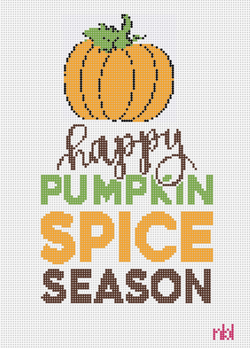 Pumpkin Spice Mini Flag Kit - Needlepoint by Laura