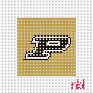 Purdue Mini Square - Needlepoint by Laura