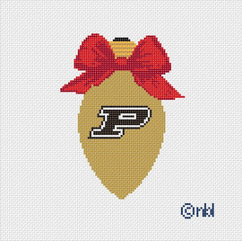 Purdue Christmas Bow Light Bulb Red
