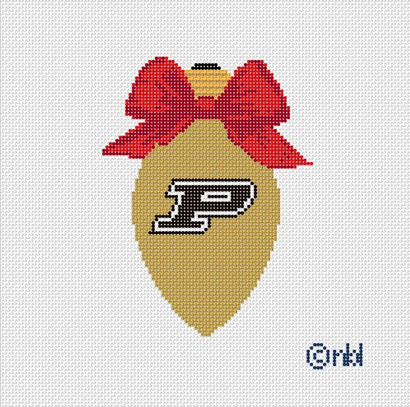 Purdue Christmas Bow Light Bulb Red