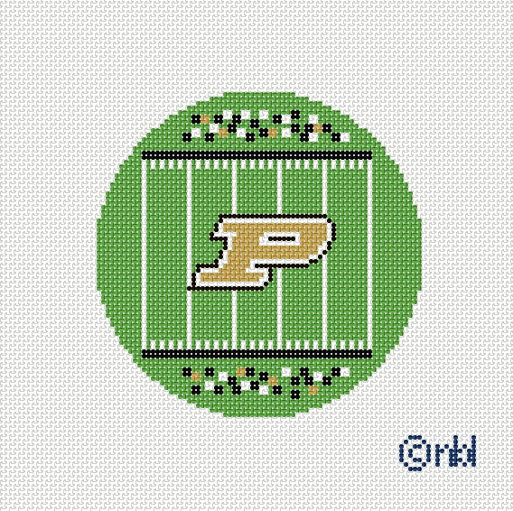 Purdue Football Field Round Canvas