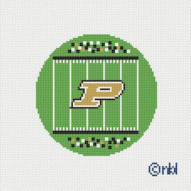 Purdue Football Field Round Canvas