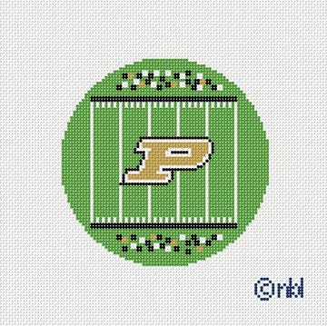 Purdue Football Field Round Canvas