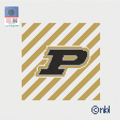 Purdue Stripe Needlepoint Canvas