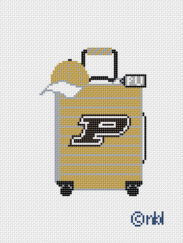 Purdue Travel Suitcase Needlepoint Canvas